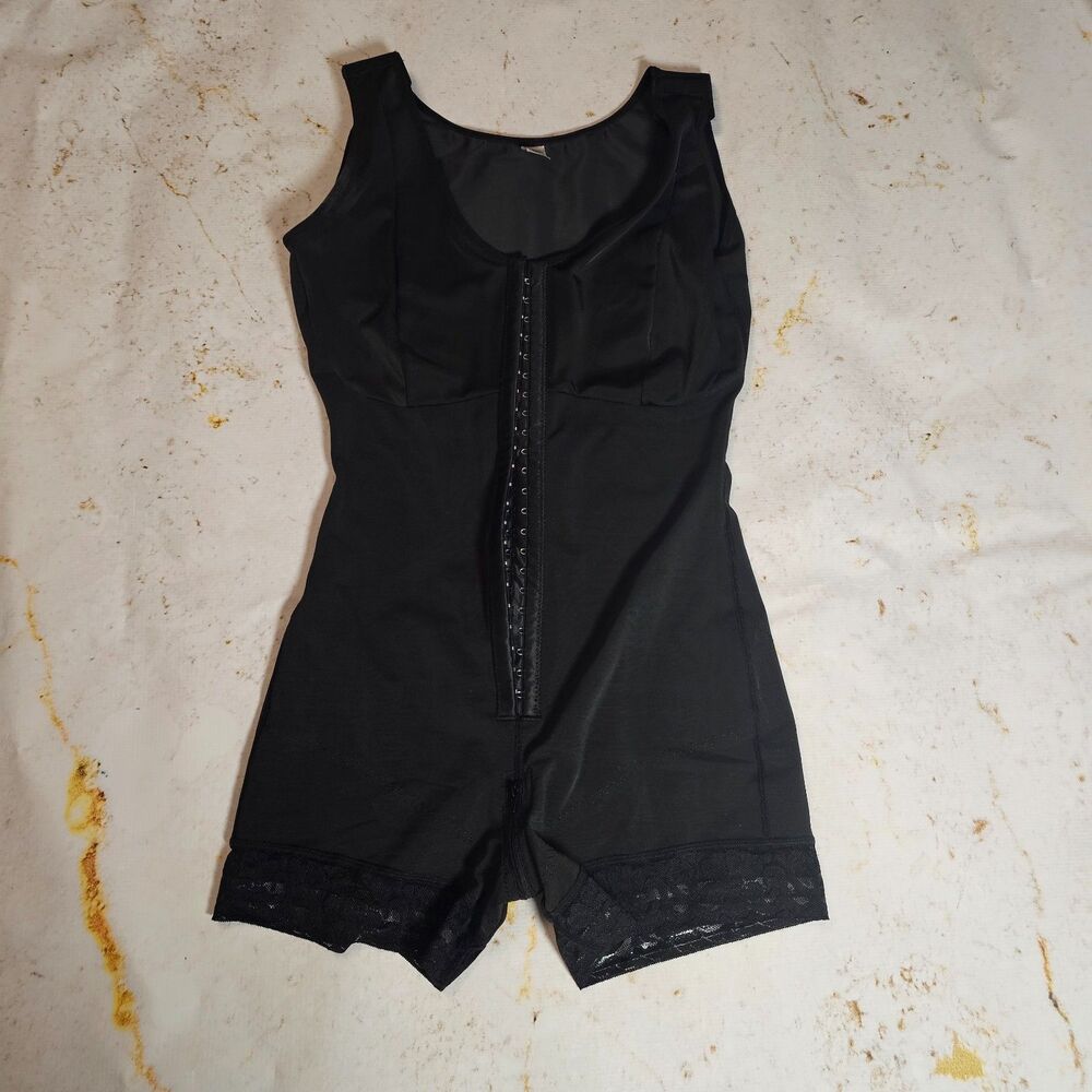 Women’s Full Body Shapewear Bodysuit Black Waist Trainer Compression Shorts L Ne
